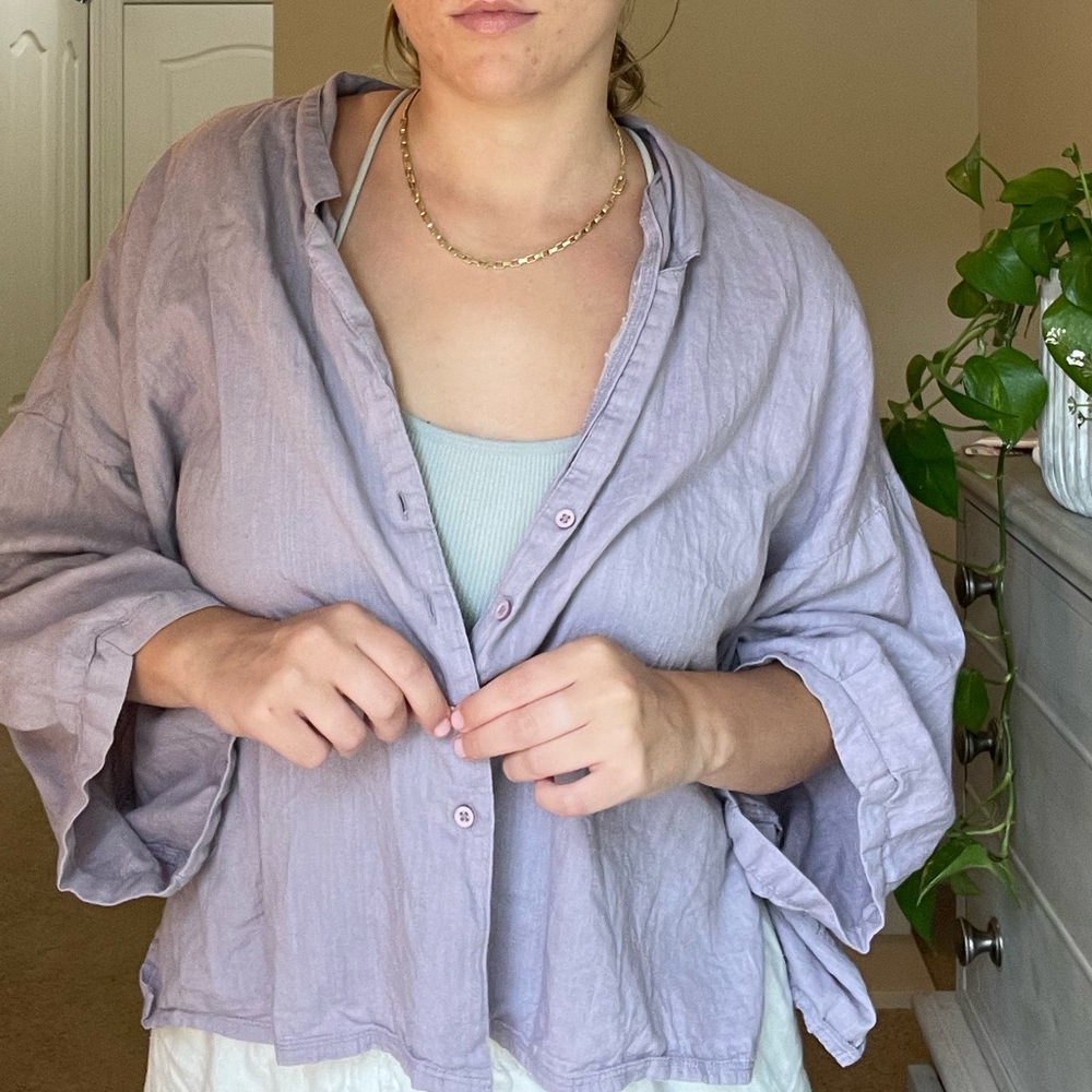 urban outfitters purple button up